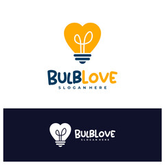 Bulb Love logo design concept vector. Love Bulb Logo Design Template. Creative Symbol. Icon
