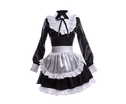 Elegant black and white maid costume design for themed events