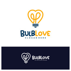 Bulb Love logo design concept vector. Love Bulb Logo Design Template. Creative Symbol. Icon