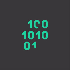 Binary code icon logo  flat vector design