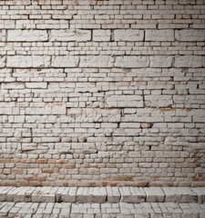 Obraz premium Weathered white brick, rough texture, grunge detail, brickwork, rustic