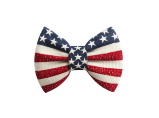 Patriotic bow tie design for festive occasions and celebrations on a transparent background, cut out