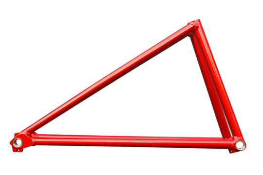 a red triangle made of metal