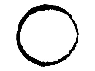 Grunge circle made of black ink. Grunge circle made of black paint.