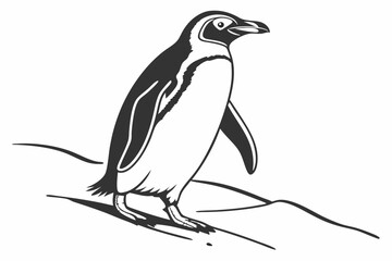 Obraz premium Minimal Penguin Silhouette Vector Design