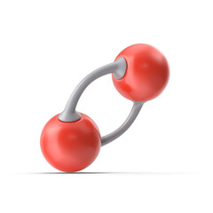Oxygen molecule atom