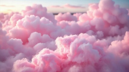 Vibrant pink fluffy cotton candy background, soft shade of sugary candyfloss, abstract blurred dessert texture - Powered by Adobe
