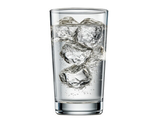 Cold water with ice in a glass