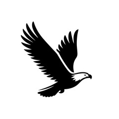 Obraz premium Eagle Silhouette with Spread Wings