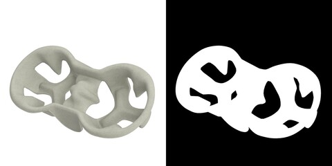 3D rendering illustration of a 2-cup cardboard drink tray