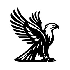 Obraz premium Eagle Silhouette with Spread Wings