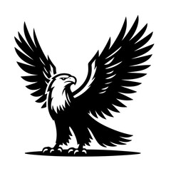 Fototapeta premium Eagle Silhouette with Spread Wings
