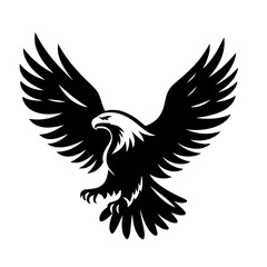 Fototapeta premium Eagle Silhouette with Spread Wings