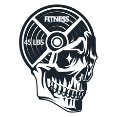 Sports equipment with a skull