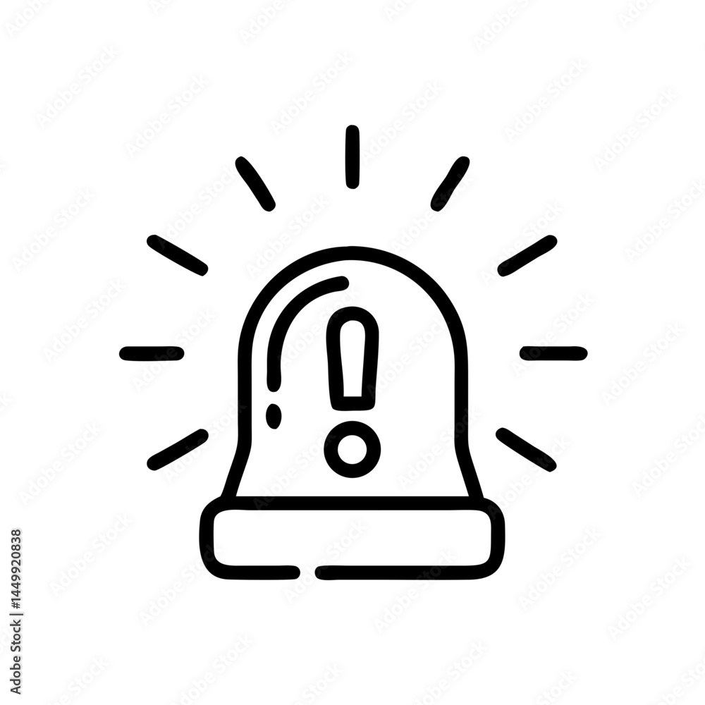 Poster emergency alert button on transparent background for web and graphic design