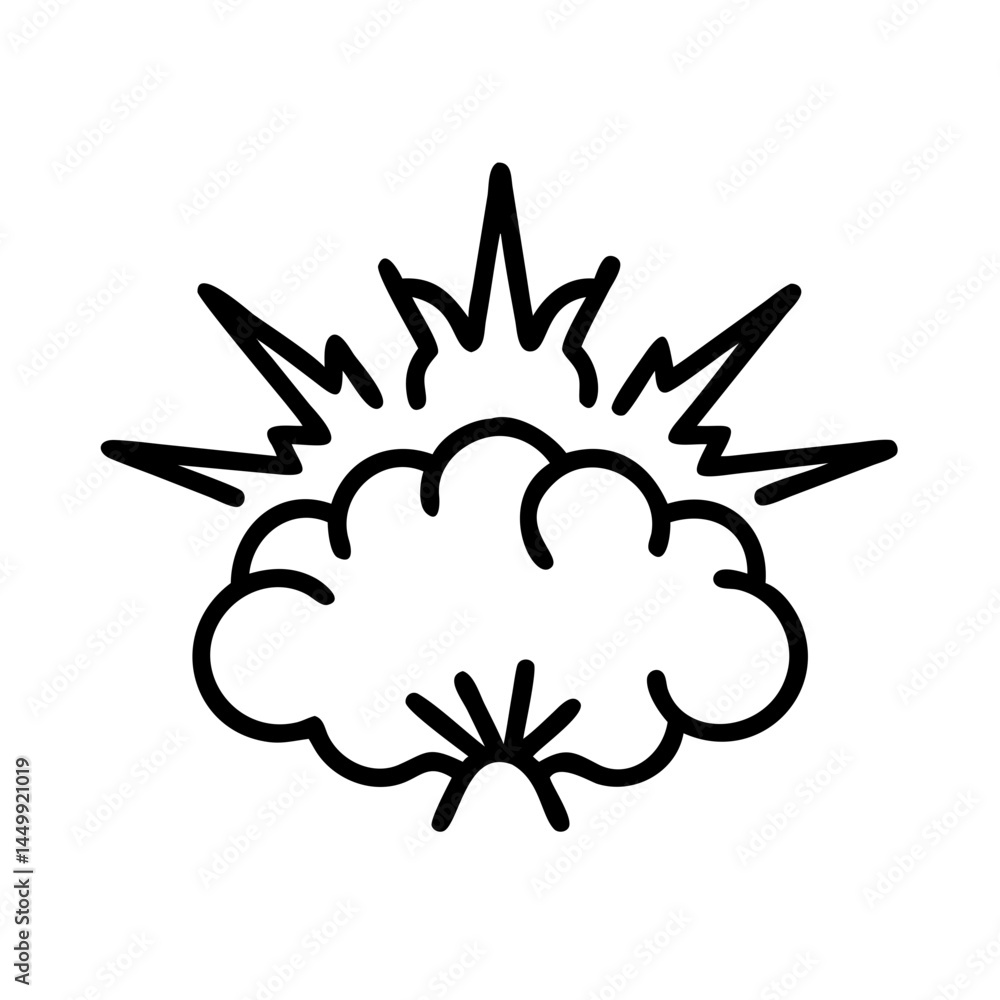 Poster explosion on transparent background for web and graphic design