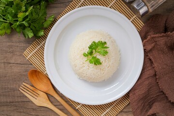 Hainanese cooked rice, thai called khao man gai, asian food, thai food