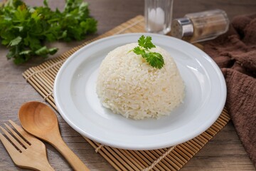 Hainanese cooked rice, thai called khao man gai, asian food, thai food