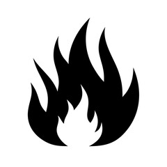 fire or blaze silhouette on transparent background for web and graphic design