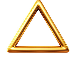 a gold triangle with a white background