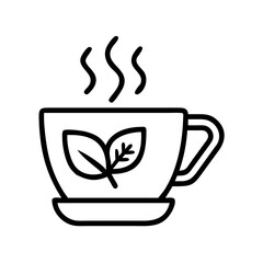 herbal tea cup on transparent background for web and graphic design