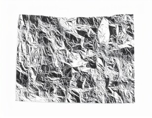 crumpled aluminum foil sheet isolated on white