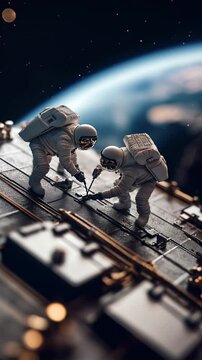 Miniature Astronauts Repair CubeSat in Orbit &ndash; Hyper-Realistic Close-Up Animation
