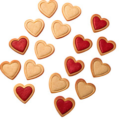 Fototapeta premium Delicious HeartShaped Cookies Perfect for Valentines Day on Transparent background