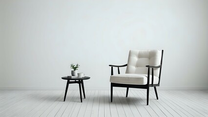 A chair and table in the room