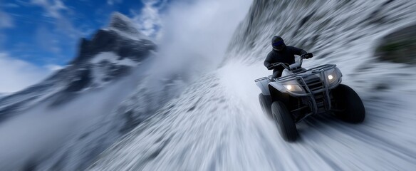 ATV Adventure in Snowy Mountains