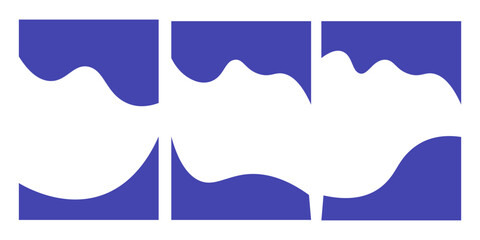 Collection of dividers shape templates. Modern separator header for website and app. Curve lines, wave collection of abstract design element for top and bottom page web site.