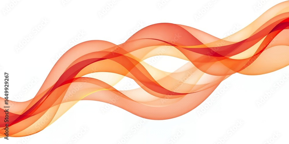 Poster abstract orange and red wave design swirling smooth flowing lines background image