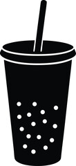 bubble tea with straw on white background 
