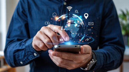 Global digital interface interaction on a mobile device.