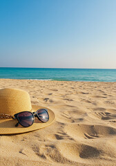 hat on the beach, relaxation, woman, glasses, coast, nature, straw 