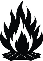 campfire with flames on white background  .eps