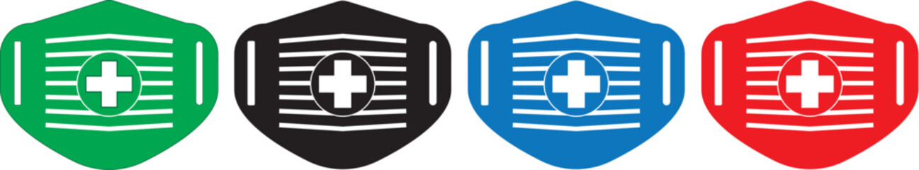 Safety Mask Icon Vector Graphic with various colors and easy to edit