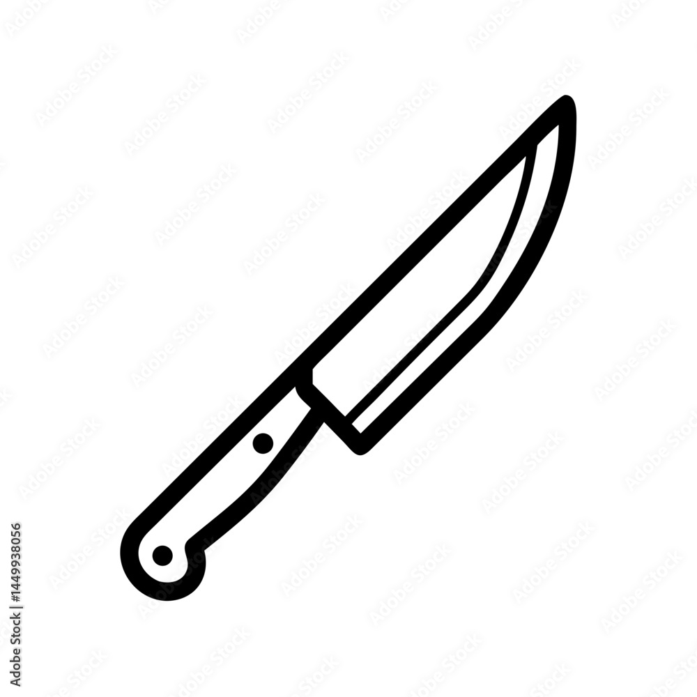 Poster knife on transparent background for web and graphic design