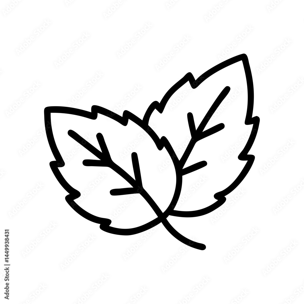 Poster mint leaves on transparent background for web and graphic design