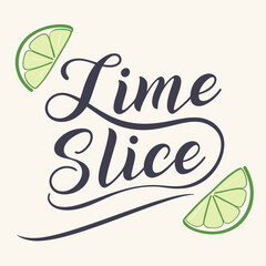 Stylish Script Font with Lime Slice &ndash; Fresh Summer Typography Vector for Trendy Designs