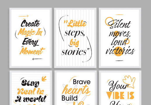 Inspirational Quote Wall Art Typography Poster Layout Template
