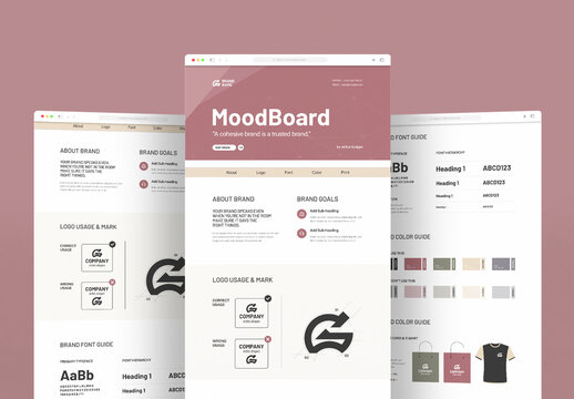 Modern Brand Identity Mood Board Template for Branding Projects