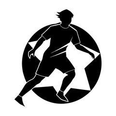 Soccer Player Silhouette vector illustration