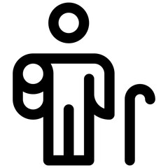 Grandfather. Editable stroke vector icon.