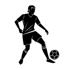 Soccer Player Silhouette vector illustration