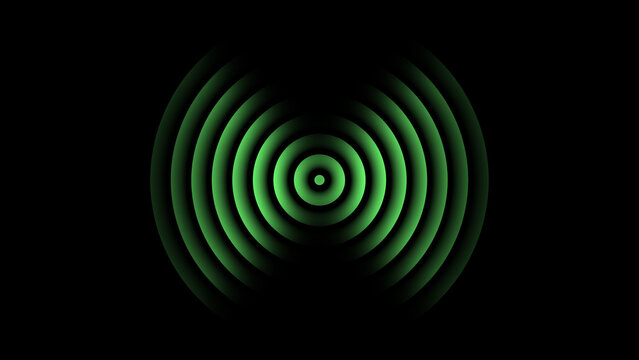 Radio waves station signal spreading Isolated on Black background