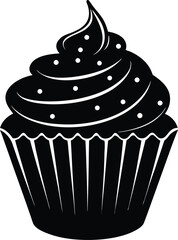 cupcake with frosting on white background  .eps