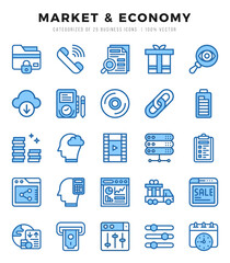 Market & Economy icon pack for your website. mobile. presentation. and logo design.