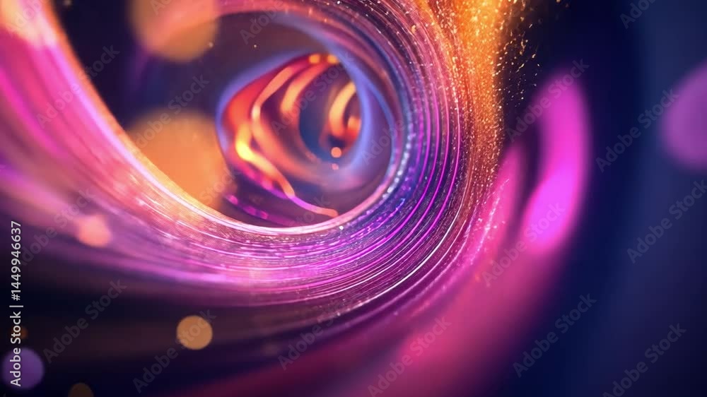 Poster abstract tunnel of light and color: a mesmerizing display of swirling light and vibrant hues creates