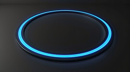 Technologie de cercle bleu lumineux sur fond noir 